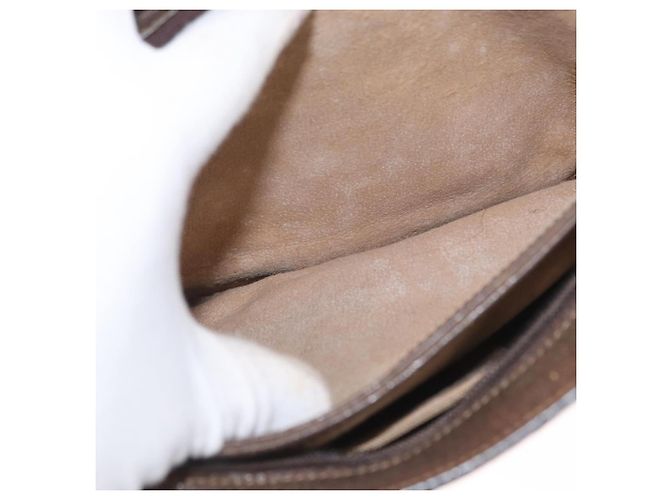 GUCCI GG Supreme Web Borsa Sherry Linea PVC Beige Oro 41 001 4085 Auth 158517 D'oro - vista 20