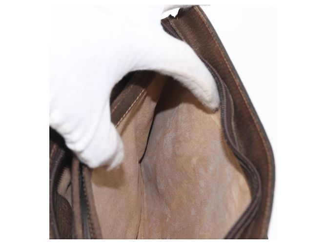 GUCCI GG Supreme Web Borsa Sherry Linea PVC Beige Oro 41 001 4085 Auth 158517 D'oro - vista 23