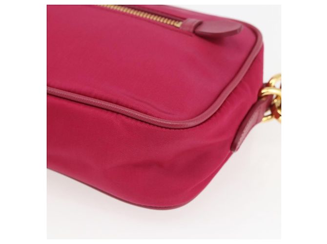 Borsa a Spalla PRADA Nylon Rosa Oro Auth 161682V D'oro - vista 10