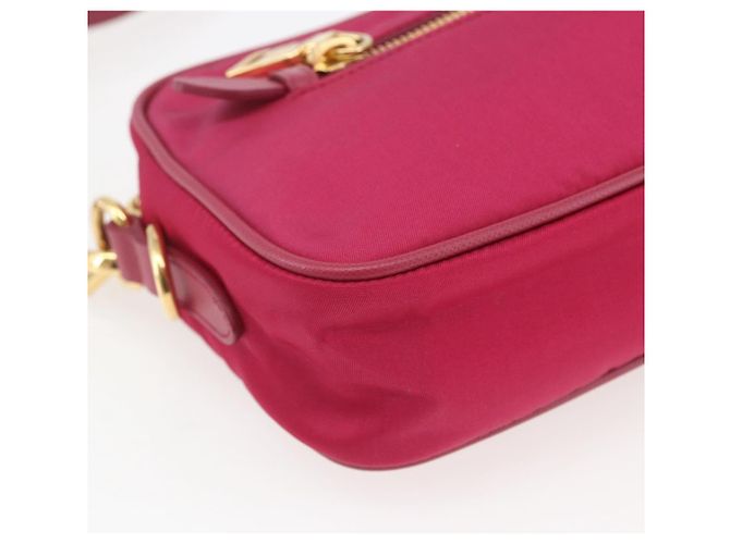 Borsa a Spalla PRADA Nylon Rosa Oro Auth 161682V D'oro - vista 11