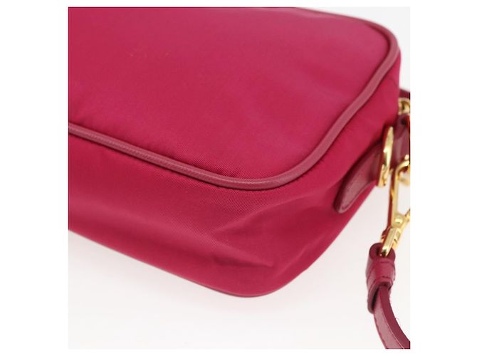 Borsa a Spalla PRADA Nylon Rosa Oro Auth 161682V D'oro - vista 12