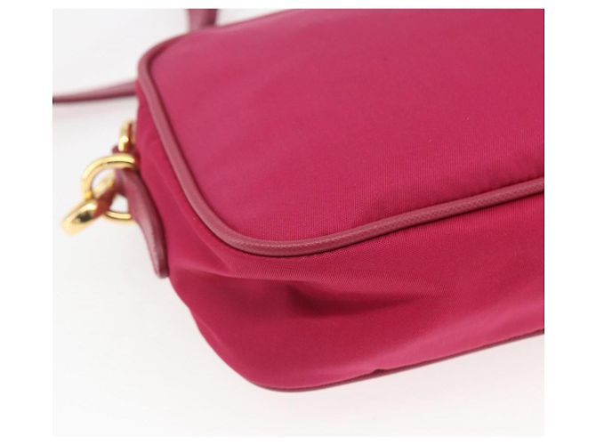 Borsa a Spalla PRADA Nylon Rosa Oro Auth 161682V D'oro - vista 13