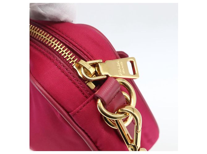 Borsa a Spalla PRADA Nylon Rosa Oro Auth 161682V D'oro - vista 14