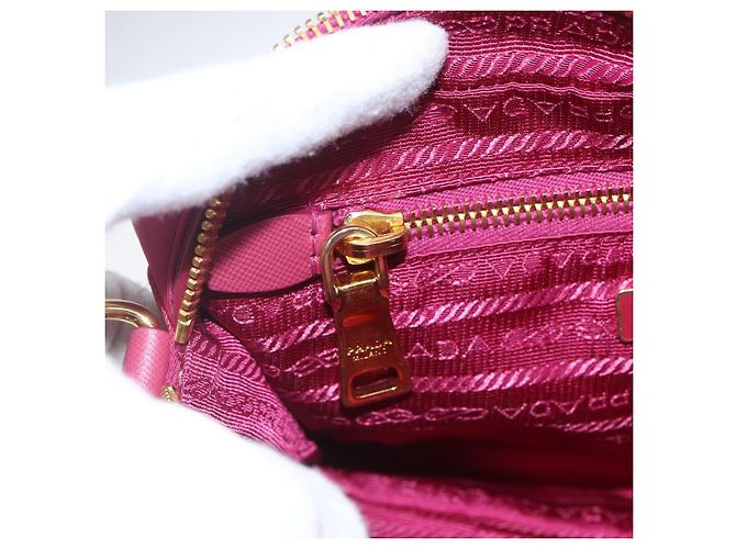 Borsa a Spalla PRADA Nylon Rosa Oro Auth 161682V D'oro - vista 17
