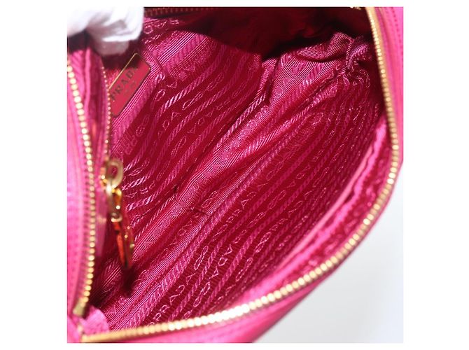 Borsa a Spalla PRADA Nylon Rosa Oro Auth 161682V D'oro - vista 18