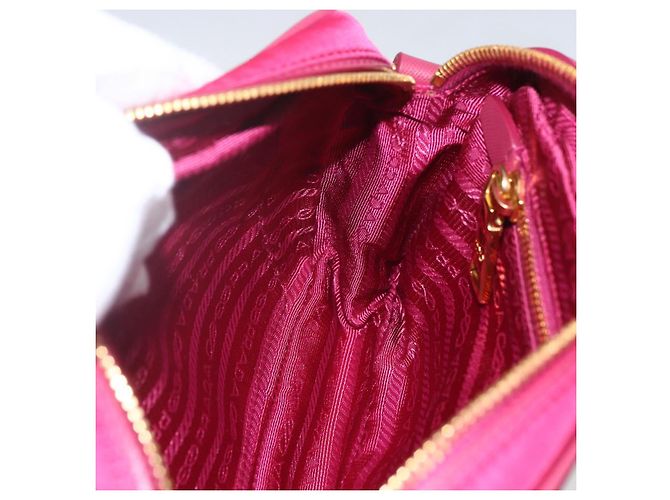 Borsa a Spalla PRADA Nylon Rosa Oro Auth 161682V D'oro - vista 20