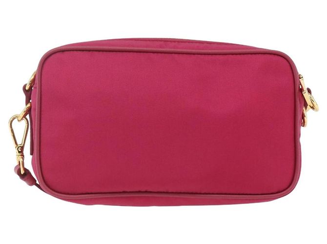 Borsa a Spalla PRADA Nylon Rosa Oro Auth 161682V D'oro - vista 3