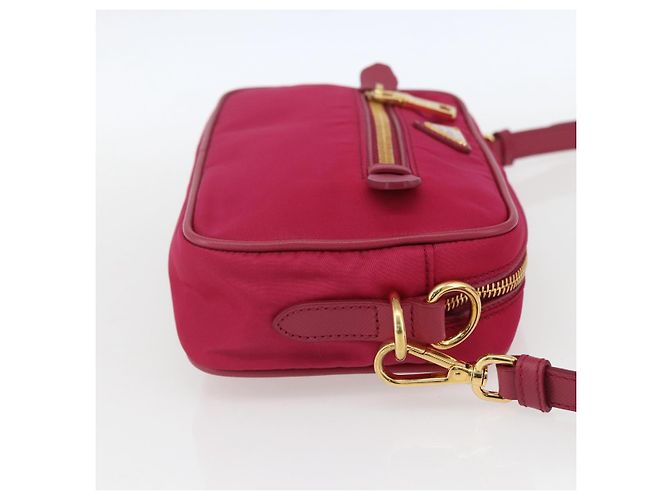Borsa a Spalla PRADA Nylon Rosa Oro Auth 161682V D'oro - vista 5