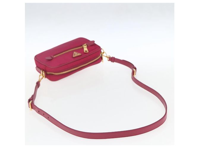 Borsa a Spalla PRADA Nylon Rosa Oro Auth 161682V D'oro - vista 7