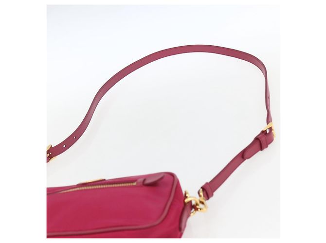 Borsa a Spalla PRADA Nylon Rosa Oro Auth 161682V D'oro - vista 8