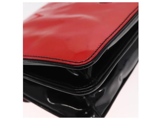 Borsa a Spalla PRADA Smalto 2in1 Rossa Argento Auth 159397 Rosso - vista 12