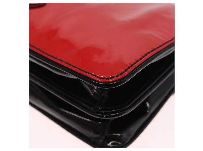Borsa a Spalla PRADA Smalto 2in1 Rossa Argento Auth 159397 Rosso - vista 13