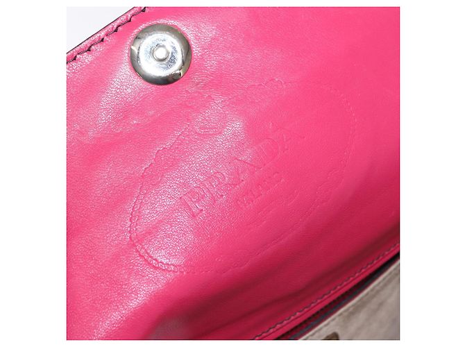 Borsa a Spalla PRADA Smalto 2in1 Rossa Argento Auth 159397 Rosso - vista 17