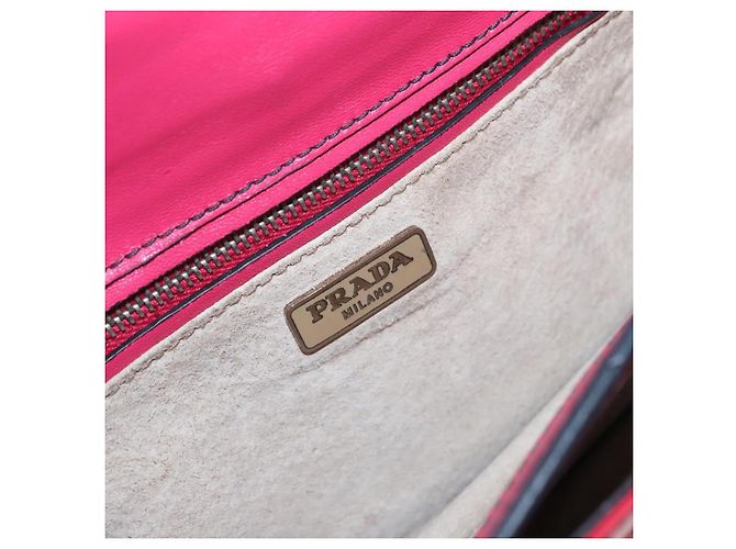 Borsa a Spalla PRADA Smalto 2in1 Rossa Argento Auth 159397 Rosso - vista 18