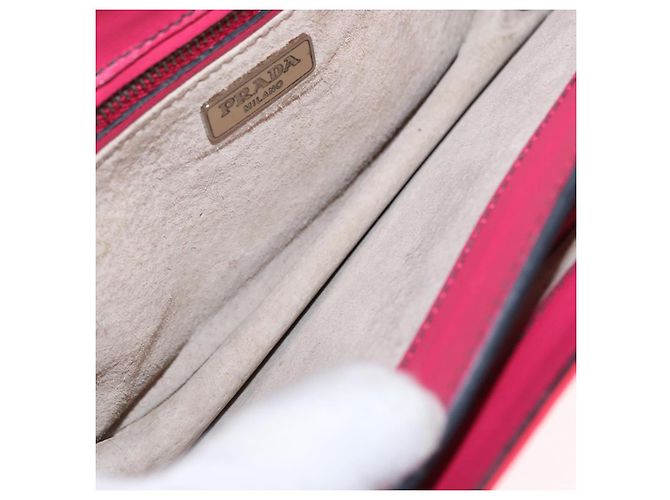 Borsa a Spalla PRADA Smalto 2in1 Rossa Argento Auth 159397 Rosso - vista 19