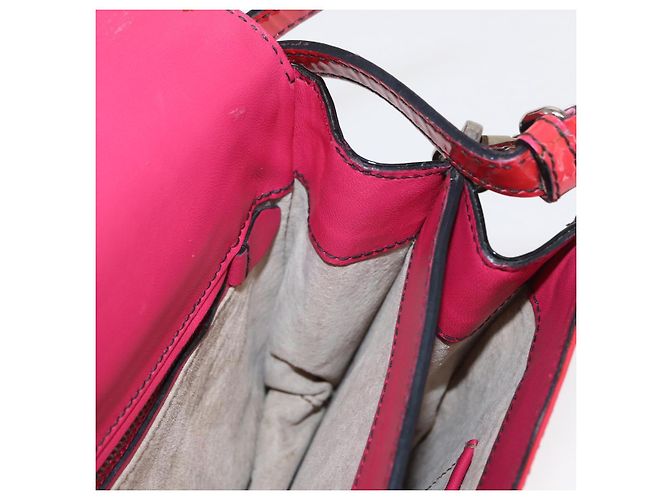 Borsa a Spalla PRADA Smalto 2in1 Rossa Argento Auth 159397 Rosso - vista 20
