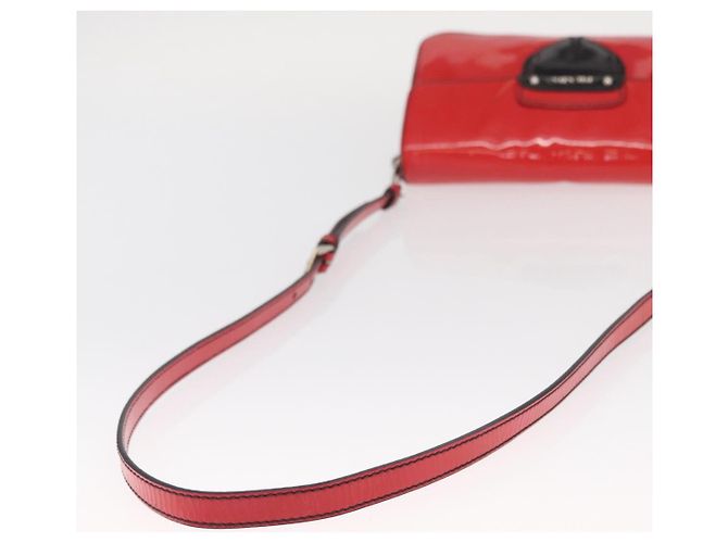 Borsa a Spalla PRADA Smalto 2in1 Rossa Argento Auth 159397 Rosso - vista 7