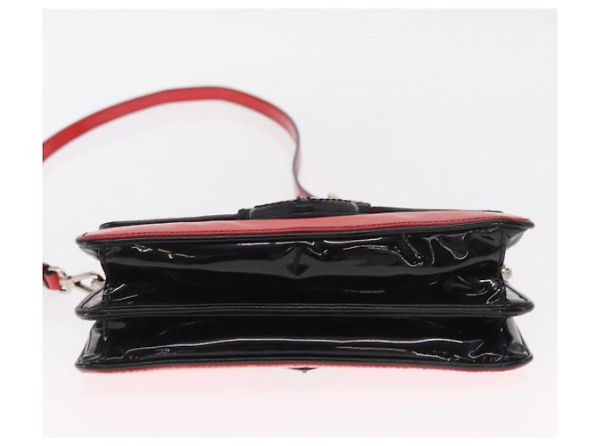 Borsa a Spalla PRADA Smalto 2in1 Rossa Argento Auth 159397 Rosso - vista 9