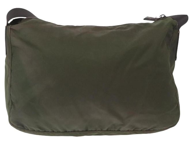 PRADA Schultertasche Nylon Khaki Silber Authentisch bs31900 - Ansicht 3