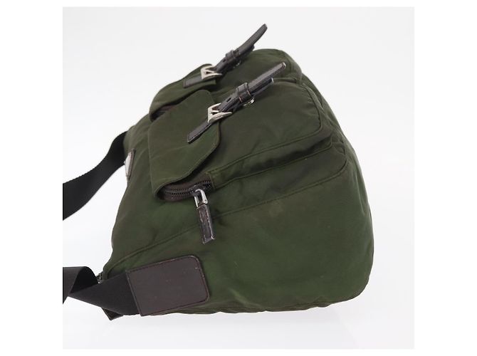 PRADA Schultertasche Nylon Khaki Silber Authentisch bs31900 - Ansicht 5