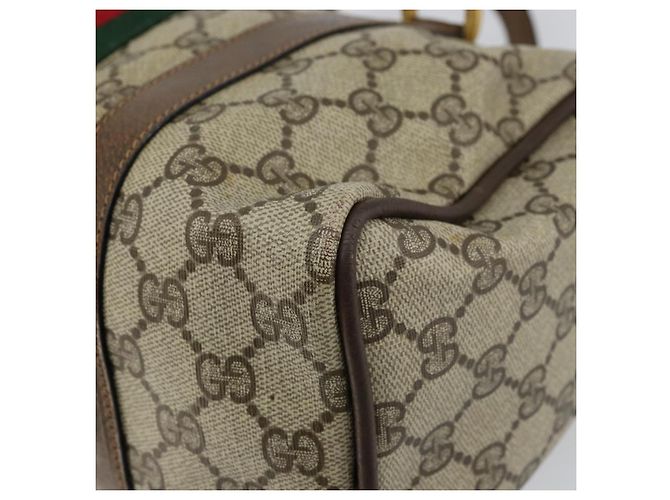 Borsa Boston Gucci GG Supreme Web Sherry Line PVC Beige Oro 40 02 006 Auth gh1505 D'oro - vista 12