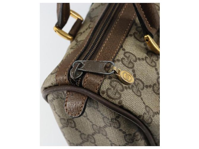 Borsa Boston Gucci GG Supreme Web Sherry Line PVC Beige Oro 40 02 006 Auth gh1505 D'oro - vista 15