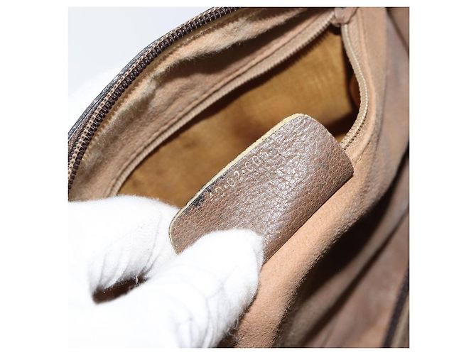 Borsa Boston Gucci GG Supreme Web Sherry Line PVC Beige Oro 40 02 006 Auth gh1505 D'oro - vista 22