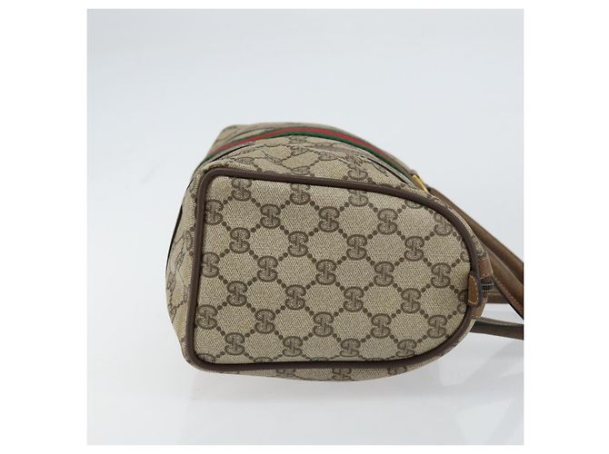 Borsa Boston Gucci GG Supreme Web Sherry Line PVC Beige Oro 40 02 006 Auth gh1505 D'oro - vista 4