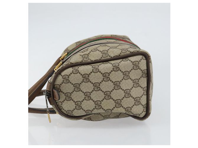 Borsa Boston Gucci GG Supreme Web Sherry Line PVC Beige Oro 40 02 006 Auth gh1505 D'oro - vista 5