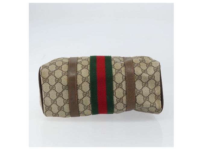 Borsa Boston Gucci GG Supreme Web Sherry Line PVC Beige Oro 40 02 006 Auth gh1505 D'oro - vista 9