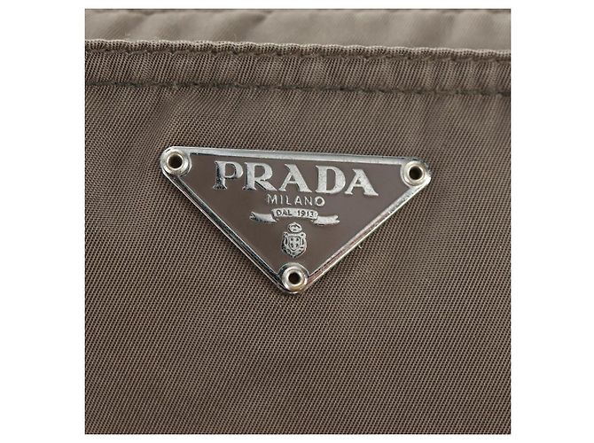 Borsa a Spalla PRADA Nylon Beige Argento Autentica ep12552 - vista 15