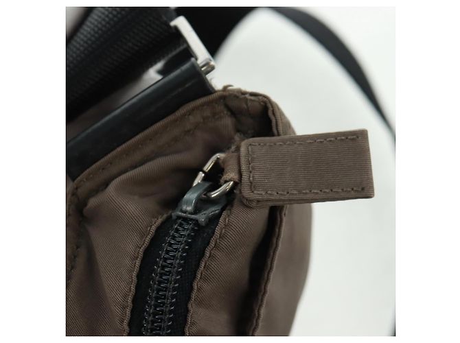 Borsa a Spalla PRADA Nylon Beige Argento Autentica ep12552 - vista 16
