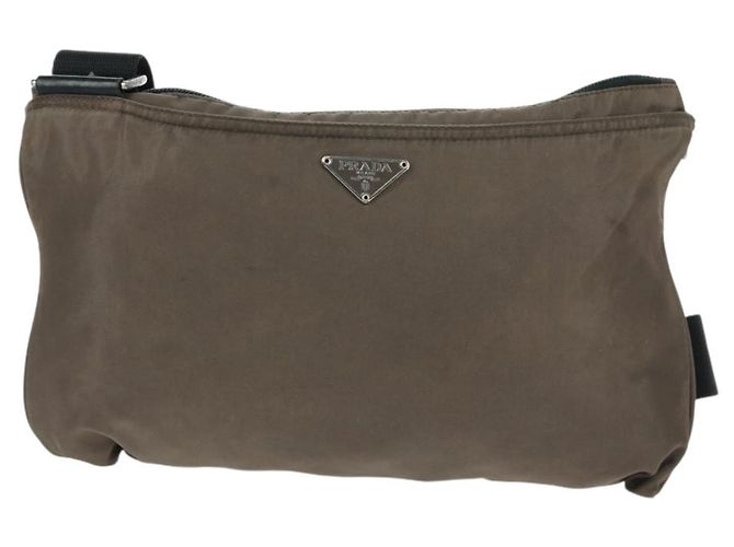Borsa a Spalla PRADA Nylon Beige Argento Autentica ep12552 - vista 2