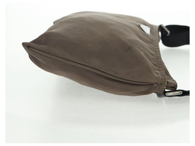 Borsa a Spalla PRADA Nylon Beige Argento Autentica ep12552 - vista 5