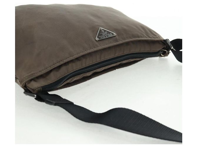 Borsa a Spalla PRADA Nylon Beige Argento Autentica ep12552 - vista 6