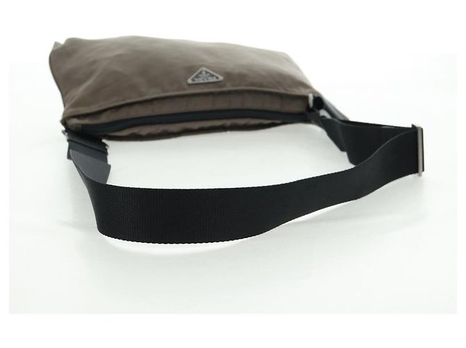 Borsa a Spalla PRADA Nylon Beige Argento Autentica ep12552 - vista 7