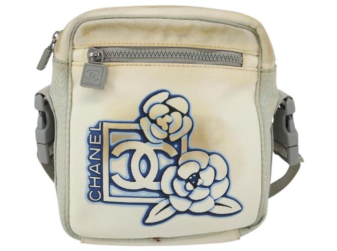 Borsa a Spalla CHANEL Sports Line in Tela Bianca Argento CC Auth BA9407 Bianco - vista 2