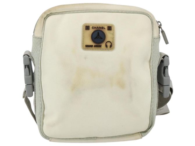 Borsa a Spalla CHANEL Sports Line in Tela Bianca Argento CC Auth BA9407 Bianco - vista 3