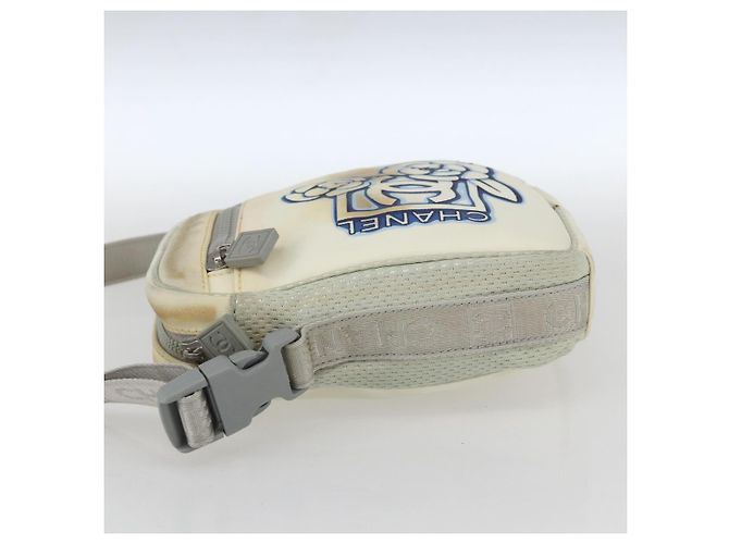 Borsa a Spalla CHANEL Sports Line in Tela Bianca Argento CC Auth BA9407 Bianco - vista 4
