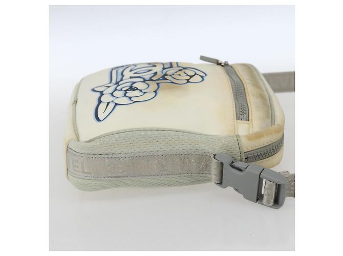 Borsa a Spalla CHANEL Sports Line in Tela Bianca Argento CC Auth BA9407 Bianco - vista 5