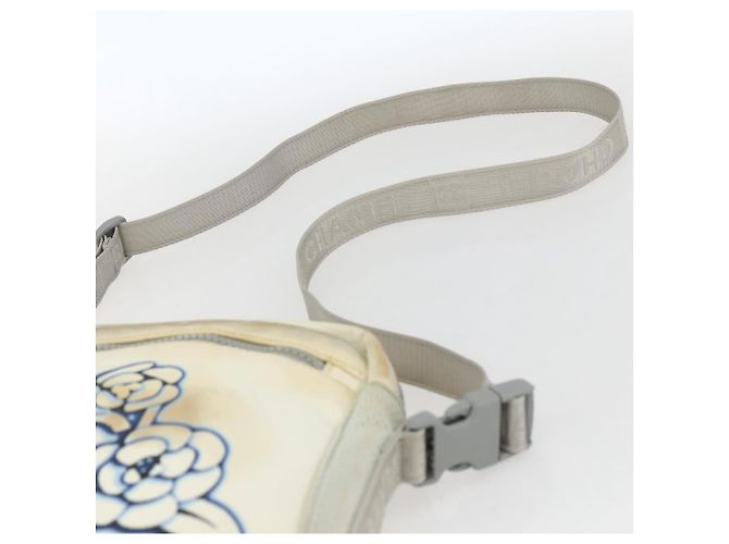 Borsa a Spalla CHANEL Sports Line in Tela Bianca Argento CC Auth BA9407 Bianco - vista 8