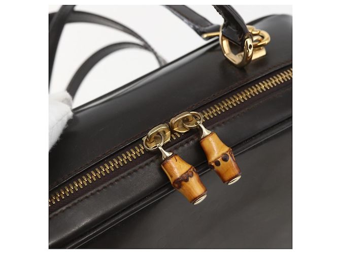 GUCCI Vanity Bag Emaille 2way Braun Gold 000 2122 0565 Auth am10324 Golden - Ansicht 16