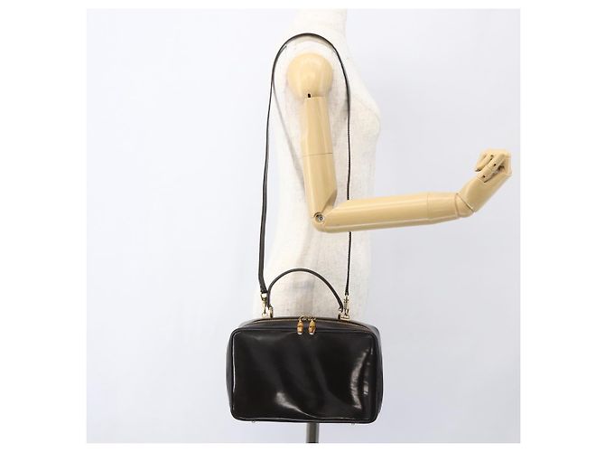 GUCCI Vanity Bag Emaille 2way Braun Gold 000 2122 0565 Auth am10324 Golden - Ansicht 24