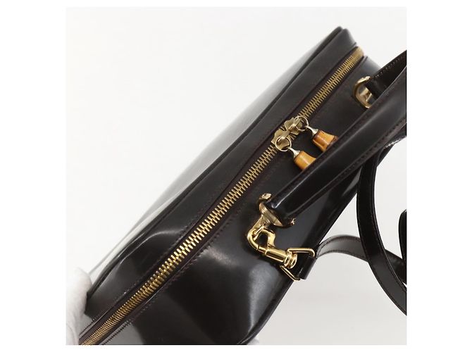 GUCCI Vanity Bag Emaille 2way Braun Gold 000 2122 0565 Auth am10324 Golden - Ansicht 6