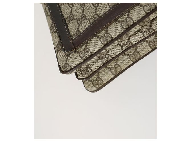 Borsa Sherry Line GG Supreme Web di GUCCI in PVC beige e oro 41 001 4085 Auth 156428 D'oro - vista 11
