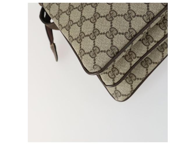 Borsa Sherry Line GG Supreme Web di GUCCI in PVC beige e oro 41 001 4085 Auth 156428 D'oro - vista 13
