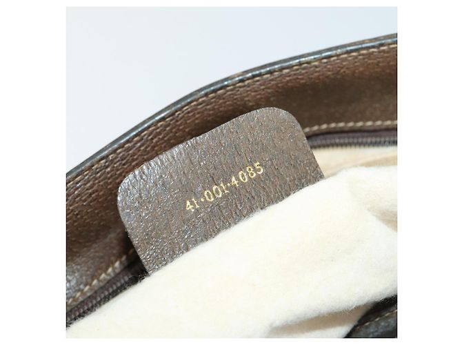 Borsa Sherry Line GG Supreme Web di GUCCI in PVC beige e oro 41 001 4085 Auth 156428 D'oro - vista 21