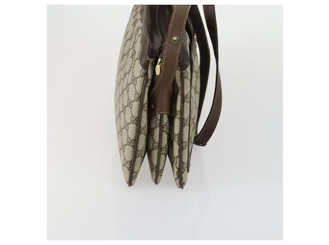 Borsa Sherry Line GG Supreme Web di GUCCI in PVC beige e oro 41 001 4085 Auth 156428 D'oro - vista 5
