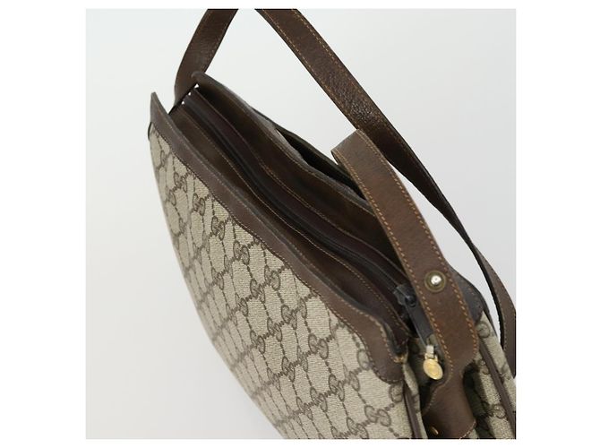 Borsa Sherry Line GG Supreme Web di GUCCI in PVC beige e oro 41 001 4085 Auth 156428 D'oro - vista 6