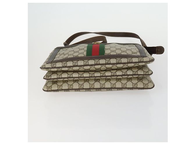 Borsa Sherry Line GG Supreme Web di GUCCI in PVC beige e oro 41 001 4085 Auth 156428 D'oro - vista 9